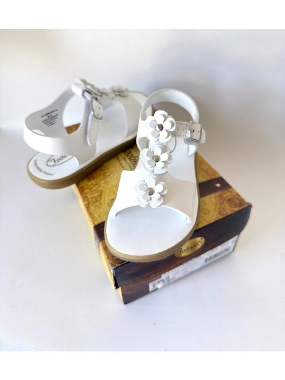 Footmates Jasmine Flower Sandals White Waterproof Sandals Toddler Size 9